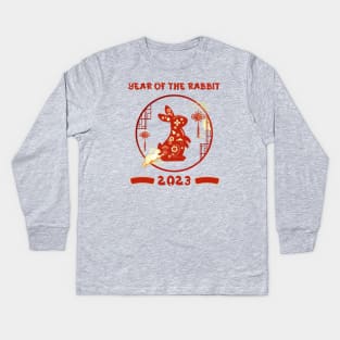 Year of the Rabbit 2023 Chinese New Year Kids Long Sleeve T-Shirt